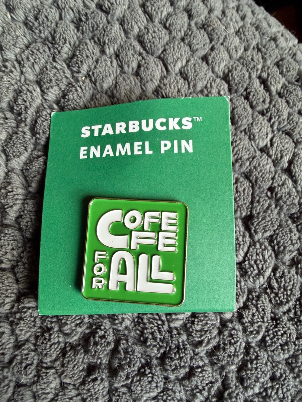 Starbucks Green/White Enamel Pin - "Coffee For All" *all 11 available for $40*